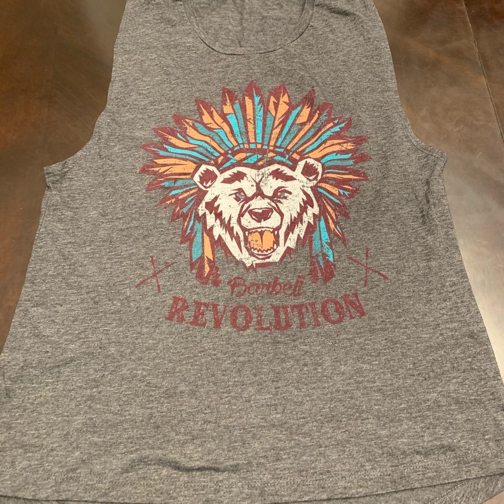 Barbell revolution muscle tank